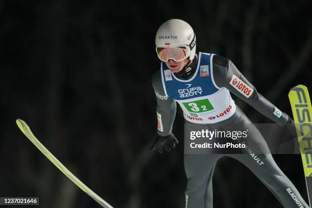 Andrzej Stekala during the FIS Ski Jumping World Cup In Wisla, Poland, on December 4, 2021.