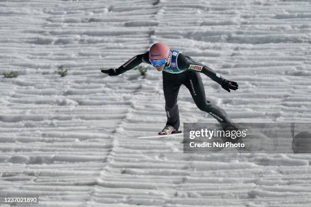 Dawid Kubacki during the FIS Ski Jumping World Cup In Wisla, Poland, on December 4, 2021.