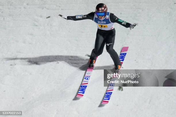 Junshiro Kobayashi during the FIS Ski Jumping World Cup In Wisla, Poland, on December 4, 2021.