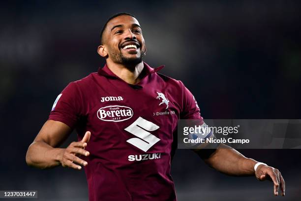 Gleison Bremer of Torino FC reacts during the Serie A football match between Torino FC and Empoli FC. The match ended 2-2 tie.