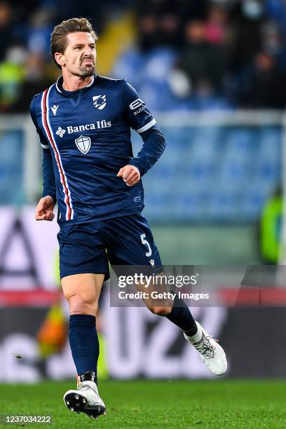 Adrien Silva of Sampdoria reacts with disappointment during the Serie A match between UC Sampdoria and Ss Lazio at Stadio Luigi Ferraris on December...