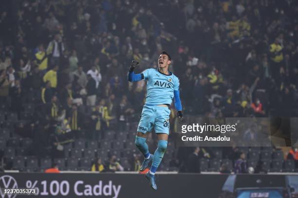 Berke Ozer of Fenerbahce celebrates after his team scored a goal during Turkish Super Lig week 15 match between Fenerbahce and Caykur Rizespor in...