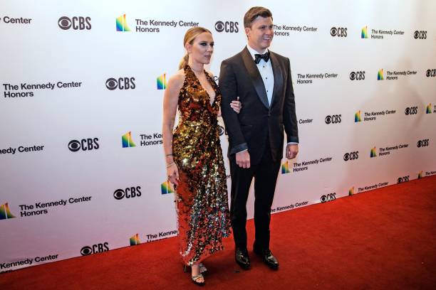 Actress Scarlett Johansson and husband US actor Colin Jost attend the 44th Kennedy Center Honors at the Kennedy Center in Washington, DC, on December...