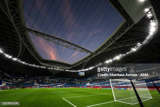 General internal view of the Al Janoub Stadium, in Al Wakra, Doha, a host venue for the Qatar 2022 FIFA World Cup. It was designed by Iraqi-British...