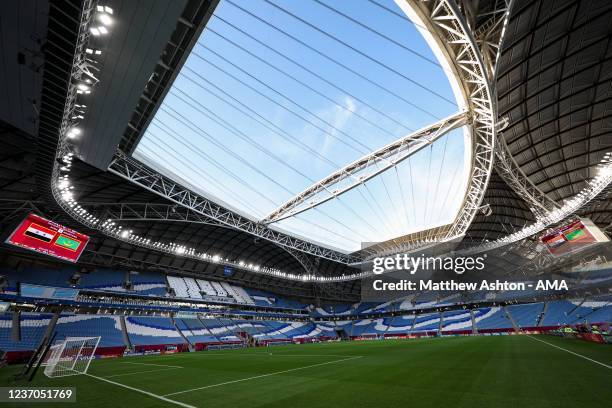 General internal view of the Al Janoub Stadium, in Al Wakra, Doha, a host venue for the Qatar 2022 FIFA World Cup. It was designed by Iraqi-British...