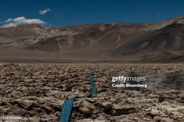 The Tres Quebradas salt flat at Liex's 3Q lithium mine project near Fiambala, Catamarca province, Argentina, on Sunday, Dec. 5, 2021. Liex, a...