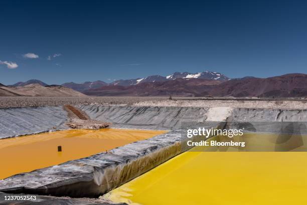 Brine evaporation pools at Liex's 3Q lithium mine project near Fiambala, Catamarca province, Argentina, on Sunday, Dec. 5, 2021. Liex, a wholly-owned...