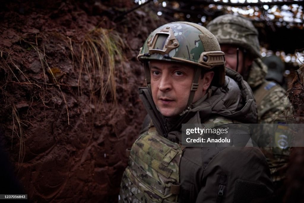 Ukrainian President Volodymyr Zelensky visits Donbass