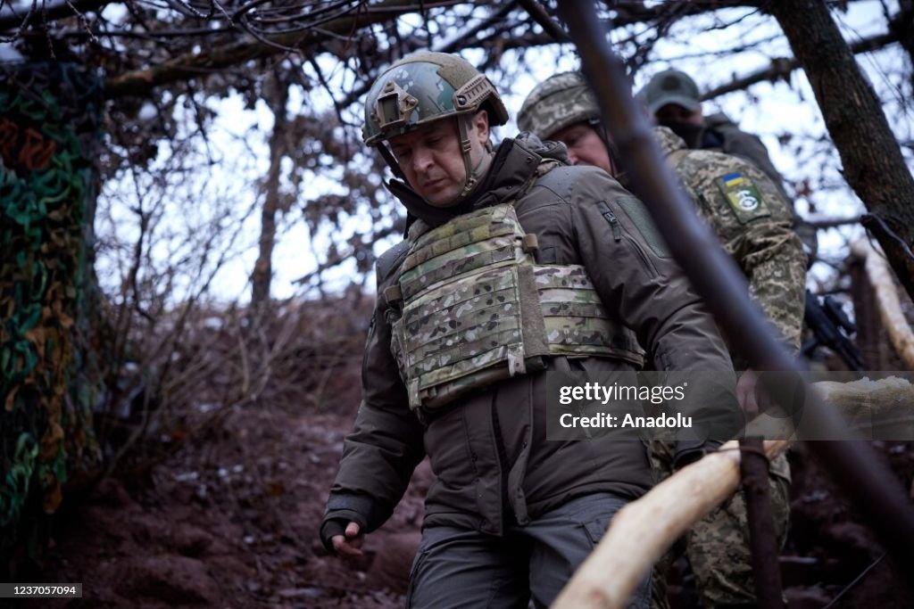 Ukrainian President Volodymyr Zelensky visits Donbass