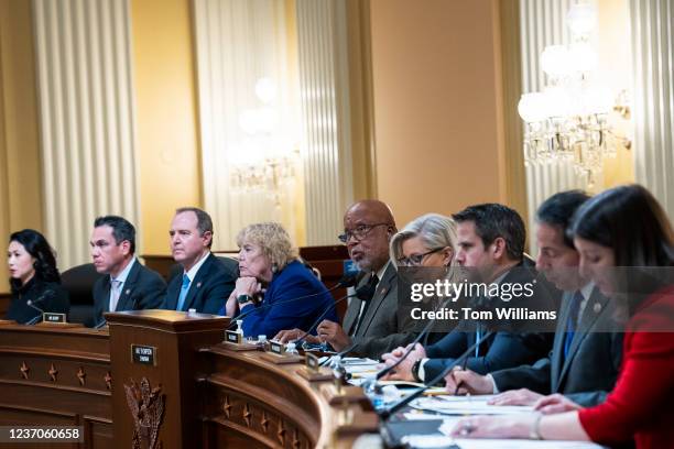 Chairman Bennie Thompson, D-Miss., makes remarks during the Select Committee to Investigate the January 6th Attack on the United States Capitol...