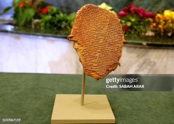The Gilgamesh Tablet, a 3,500-year-old Mesopotamian cuneiform clay tablet that was believed to be looted from Iraq around 1991 and illegally imported...