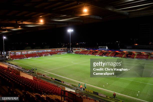 General view of Mornflake Stadium, commonly known as Gresty Road, home of Crewe Alexandra prior to the Sky Bet League One match between Crewe...