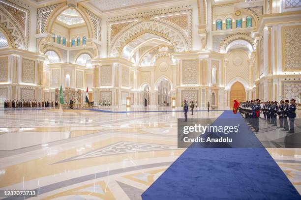 Crown Prince and Defense Minister of Saudi Arabia Mohammad bin Salman al-Saud is welcomed by National Security Advisor of United Arab Emirates ,...