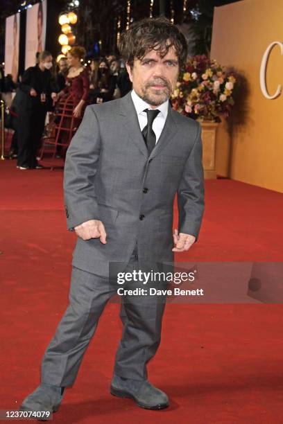 Peter Dinklage attends the UK Premiere of "Cyrano" at Odeon Luxe Leicester Square on December 7, 2021 in London, England.