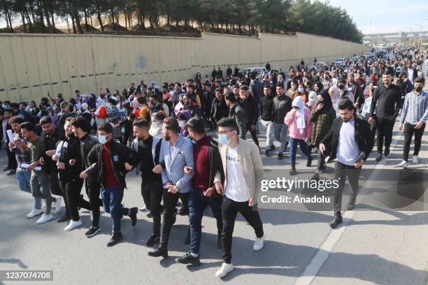 Students continue protests demanding Iraqi Kurdish Regional Government to resume issuing their monthly stipends in Suleymaniyah, Iraq on December 07,...