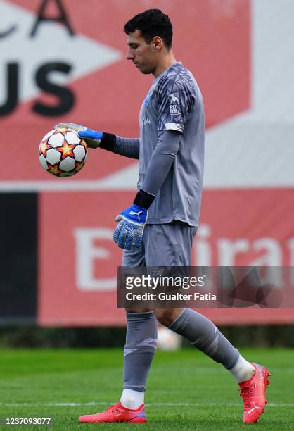 Ruslan Neshcheret of Dinamo Kiev in action during the UEFA Youth League match between SL Benfica and Dinamo Kiev at Benfica Campus on December 8,...