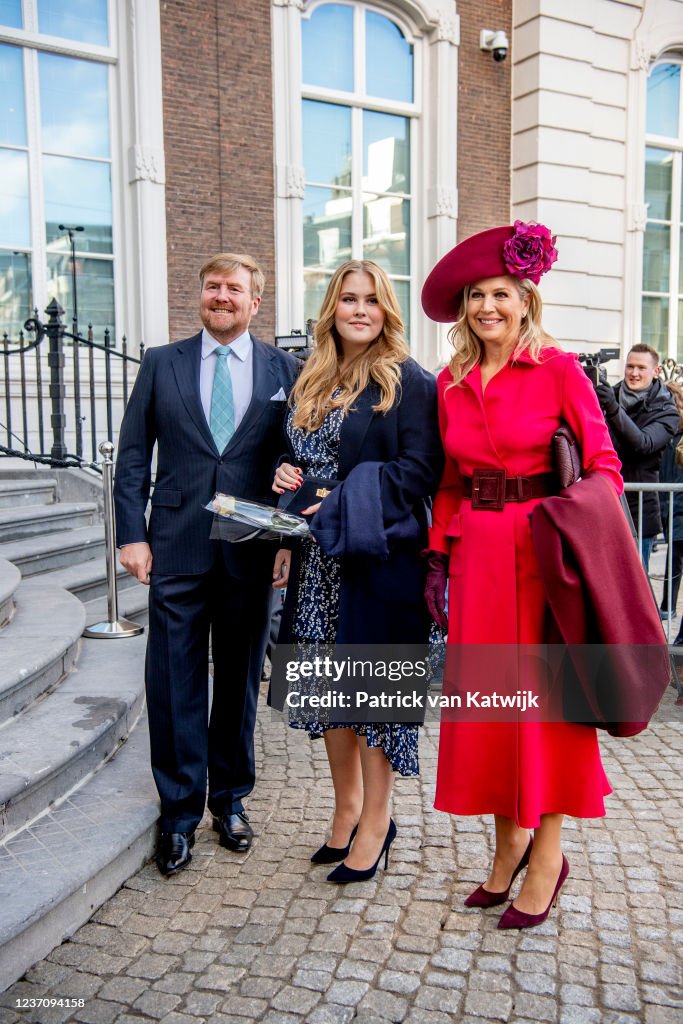 Princess Amalia Of The Netherlands  Is Introduced To The Council Of State Plants A Tree With The King And Queen In The Hague