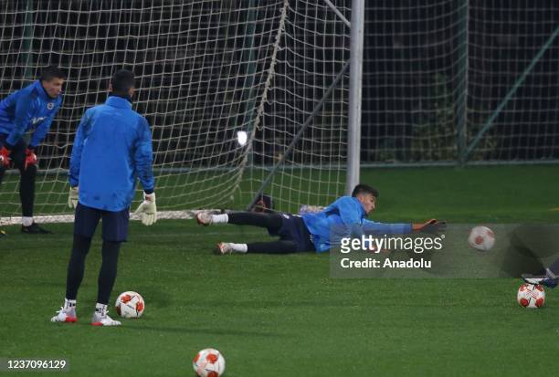 Berke Ozer of Fenerbahce attends a training session ahead of UEFA Europa League Group D match between Fenerbahce and Eintracht Frankfurt, at...