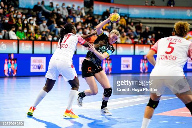 Lena DEGENHARDT of Germany during the IHF Women's World Championship match between Germany and Republic of Congo at Palacio de Deportes de Granollers...