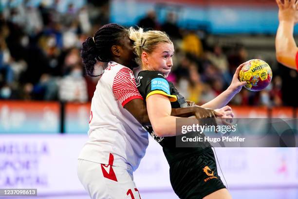 Lena DEGENHARDT of Germany during the IHF Women's World Championship match between Germany and Republic of Congo at Palacio de Deportes de Granollers...