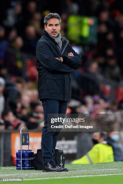 Head coach David Wagner of BSC Young Boys looks on during the UEFA Champions League group F match between Manchester United and BSC Young Boys at Old...