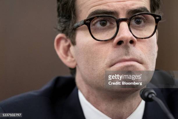 Adam Mosseri, chief executive officer of Instagram Inc., listens during a Senate Commerce, Science and Transportation Subcommittee hearing in...