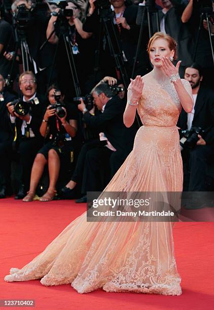 Jessica Chastain attends the 'Wild Salome' premiere during the 68th Venice Film Festival at Palazzo del Cinema on September 4, 2011 in Venice, Italy.