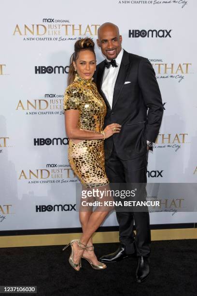 Actress Nicole Ari Parker and husband Austrian actor Boris Kodjoe attend HBO Max's "And Just Like That" New York Premiere at the Museum of Modern Art...