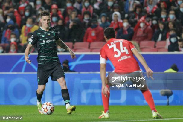 Benjamin Verbi midfielder of FK Dinamo Kiev in action during the UEFA Champions League Group E match between SL Benfica and FK Dynamo Kyiv at Estadio...