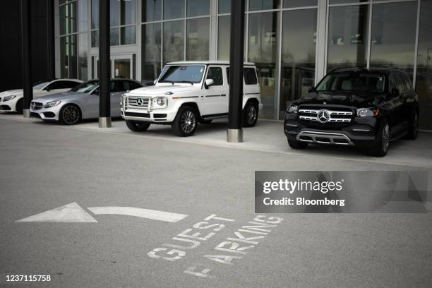 Vehicles for sale at the Mercedes-Benz of Louisville dealership in Louisville, Kentucky, U.S., on Tuesday, Dec. 7, 2021. U.S. Car sales inched higher...