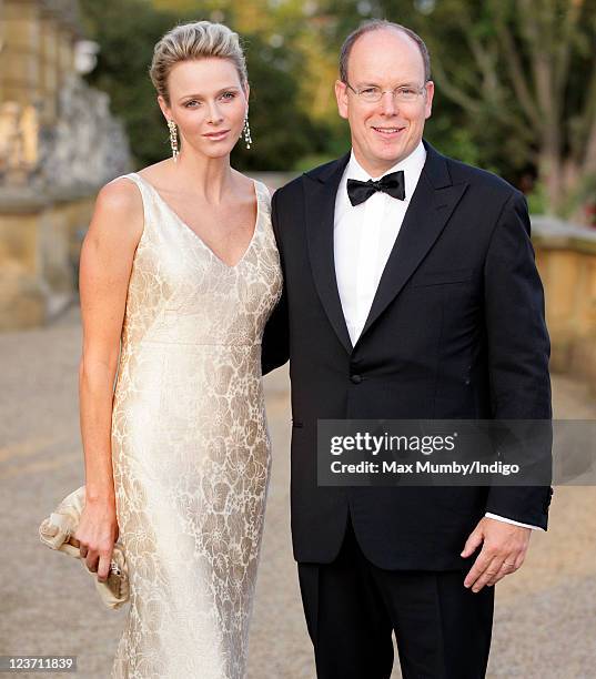 Princess Charlene of Monaco and Prince Albert II of Monaco attend the Yorkshire Variety Club's Golden Jubilee Ball at Harewood House on September 4,...