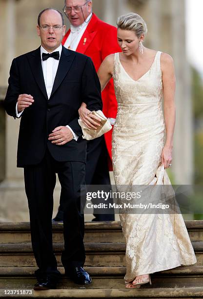 Prince Albert II of Monaco and Princess Charlene of Monaco attend the Yorkshire Variety Club's Golden Jubilee Ball at Harewood House on September 4,...