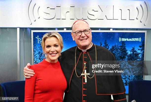 SiriusXM host Megyn Kelly and Cardinal Timothy Dolan attend Cardinal Dolan's Annual SiriusXM Christmas Special On The Catholic Channel at SiriusXM...