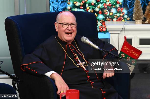 Cardinal Timothy Dolan hosts Annual SiriusXM Christmas Special On The Catholic Channel at SiriusXM Studios on December 02, 2021 in New York City.