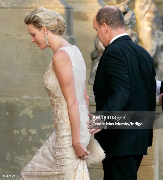 Princess Charlene of Monaco and Prince Albert II of Monaco attend the Yorkshire Variety Club's Golden Jubilee Ball at Harewood House on September 4,...