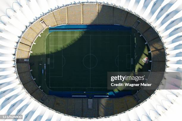 Aerial view of Maracana stadium before the match between Fluminense and Chapecoense as part of Brasileirao 2021 at Maracana Stadium on December 09,...
