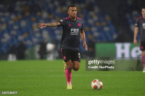 Ryan Bertrand of Leicester City during the UEFA Europa League match between SSC Napoli and Leicester City at Stadio Diego Armando Maradona Naples...