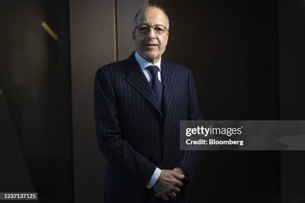 Saddek El Kaber, governor of Libya's central bank, following a Bloomberg Television interview in London, U.K., on Friday, Dec. 10, 2021. Libyan...