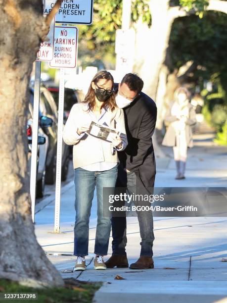 Jennifer Garner and Ben Affleck are seen on December 09, 2021 in Los Angeles, California.