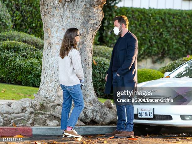 Jennifer Garner and Ben Affleck are seen on December 09, 2021 in Los Angeles, California.