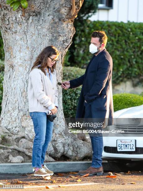 Jennifer Garner and Ben Affleck are seen on December 09, 2021 in Los Angeles, California.