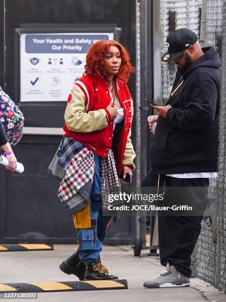 Is seen arriving at the 'Jimmy Kimmel Live' Show on December 09, 2021 in Los Angeles, California.