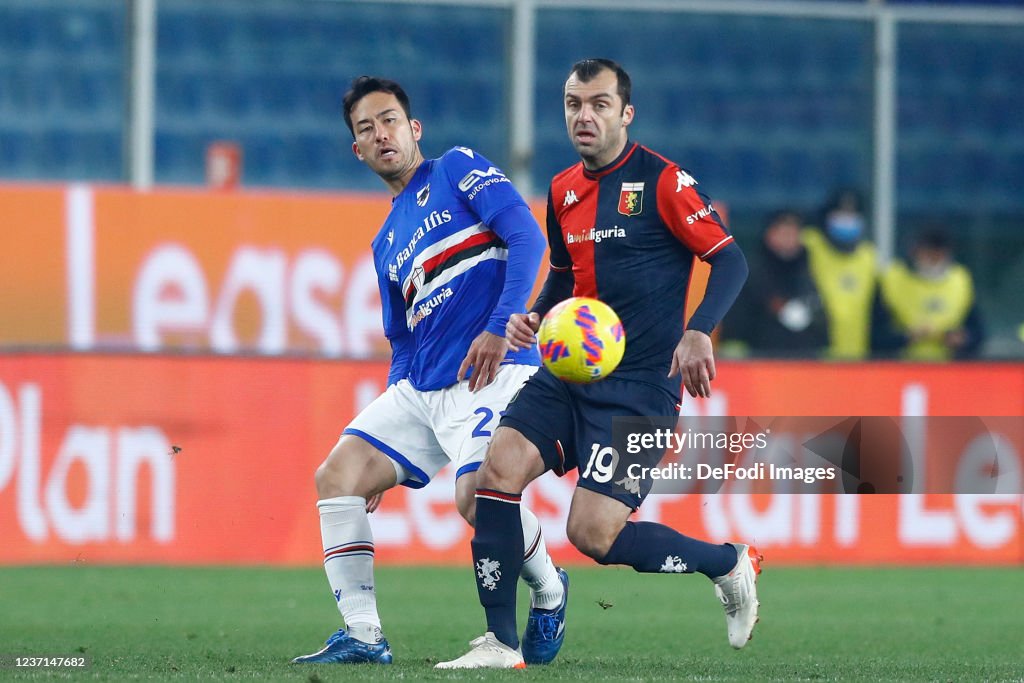 Maya Yoshida of UC Sampdoria and Goran Pandev of Genoa CFC battle for  News Photo - Getty Images
