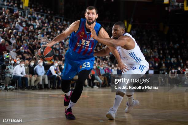 Nikola Mirotic, #33 of FC Barcelonain action during the Turkish Airlines EuroLeague Regular Season Round 14 match between FC Barcelona and Real...