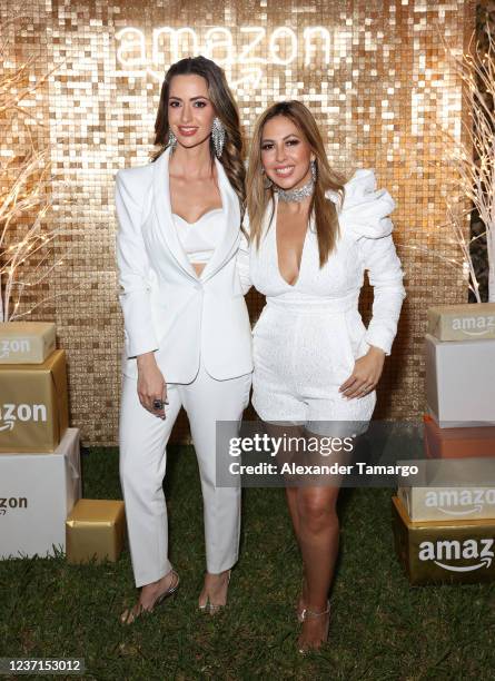 Paulina Sodi and Stephanie Himonidis attend a friends and family holiday dinner on December 10, 2021 in Miami, Florida.