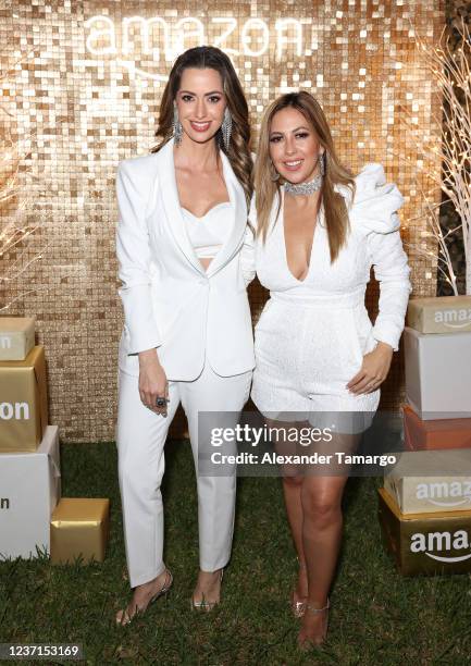 Paulina Sodi and Stephanie Himonidis attend a friends and family holiday dinner on December 10, 2021 in Miami, Florida.