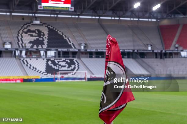General view inside the stadium prior to the Bundesliga match between Sport-Club Freiburg and TSG Hoffenheim at SC-Stadion on December 11, 2021 in...