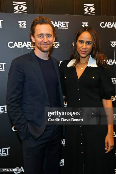 Tom Hiddleston and Zawe Ashton attend the first gala performance of "Cabaret At The Kit Kat Club" on December 11, 2021 in London, England.