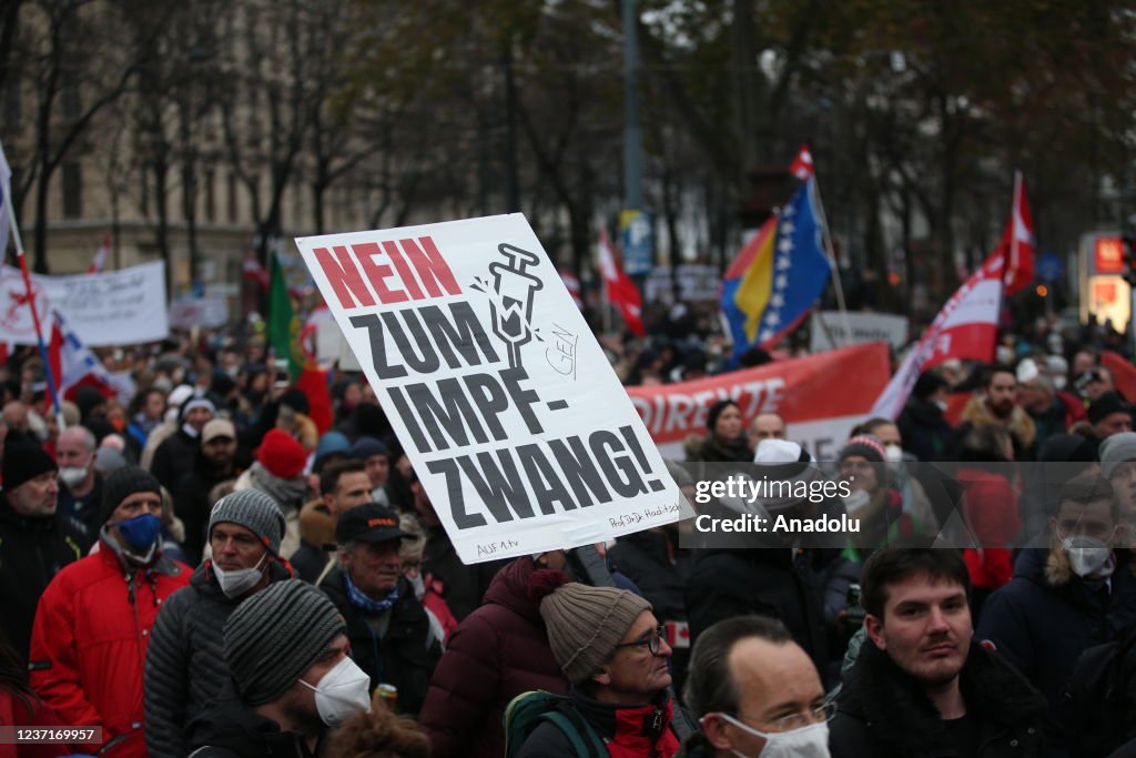 Protest in Austria against COVID-19 measures
