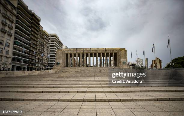 View of the The National Flag Memorial on December 10, 2021 in Rosario, Argentina. Memorial is 70 metres high, it was inaugurated in 1957, the...